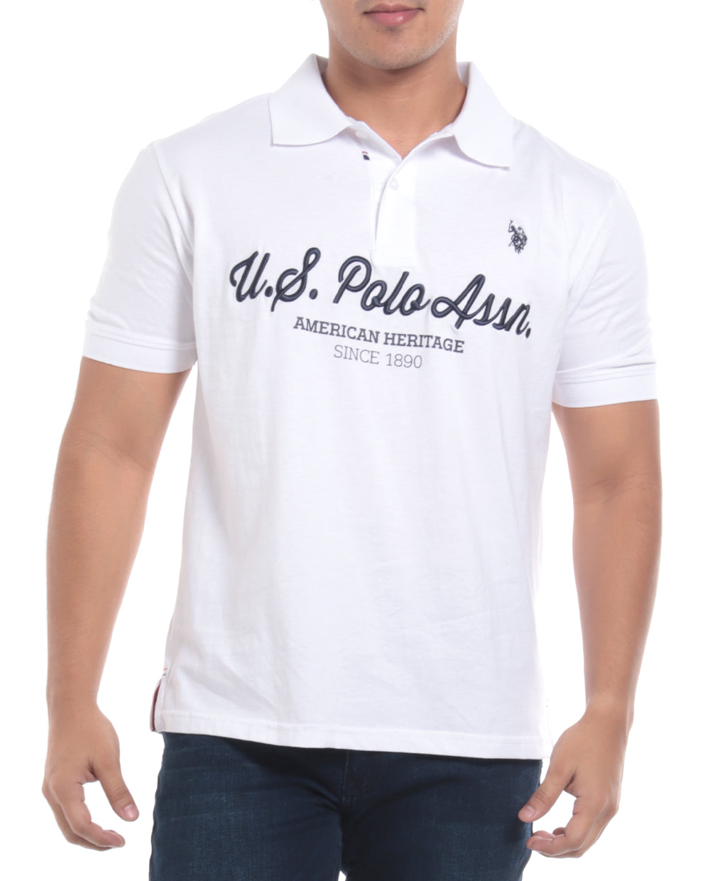 Polo Fashion para caballero con letras al frente