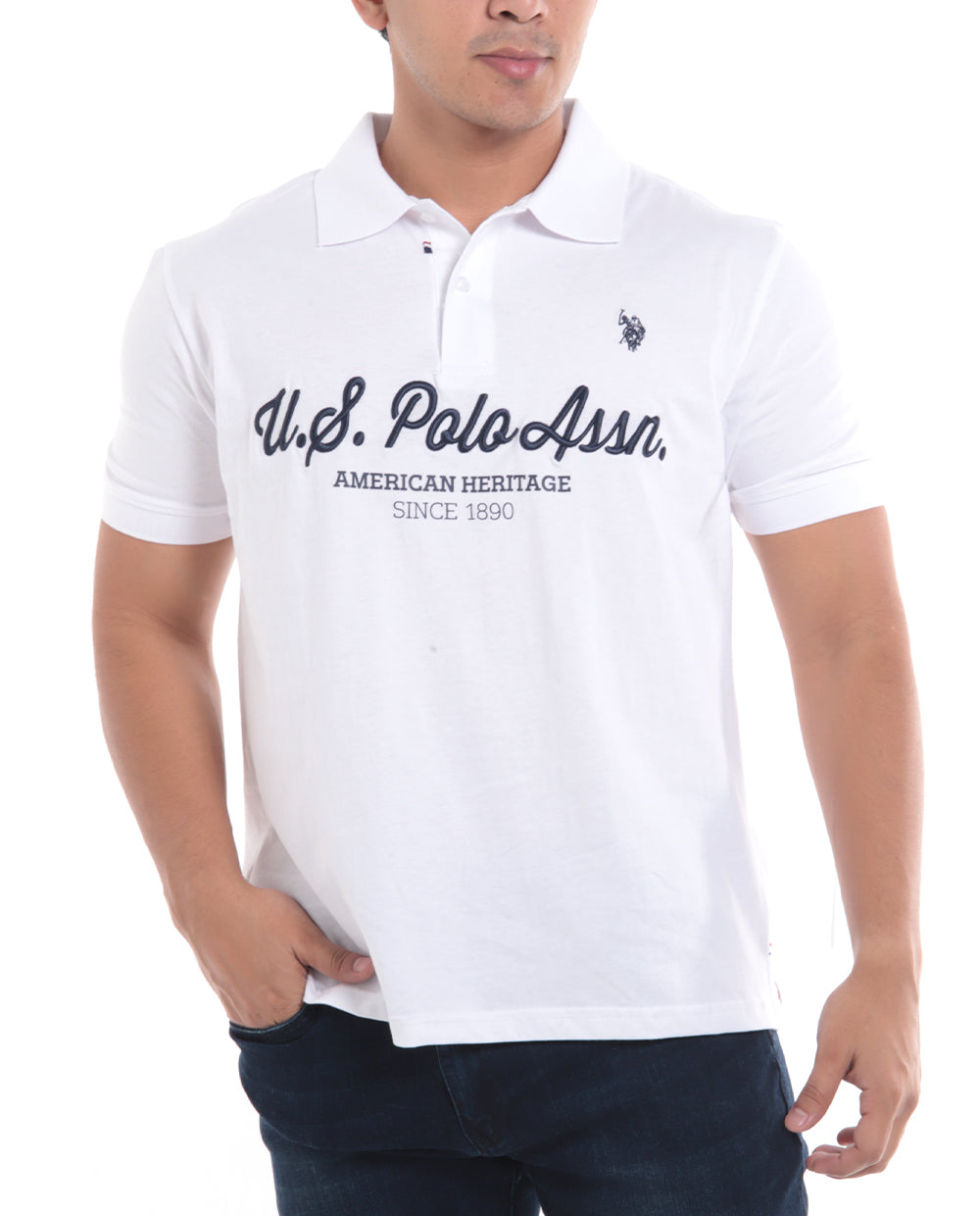 Polo Fashion para caballero con letras al frente