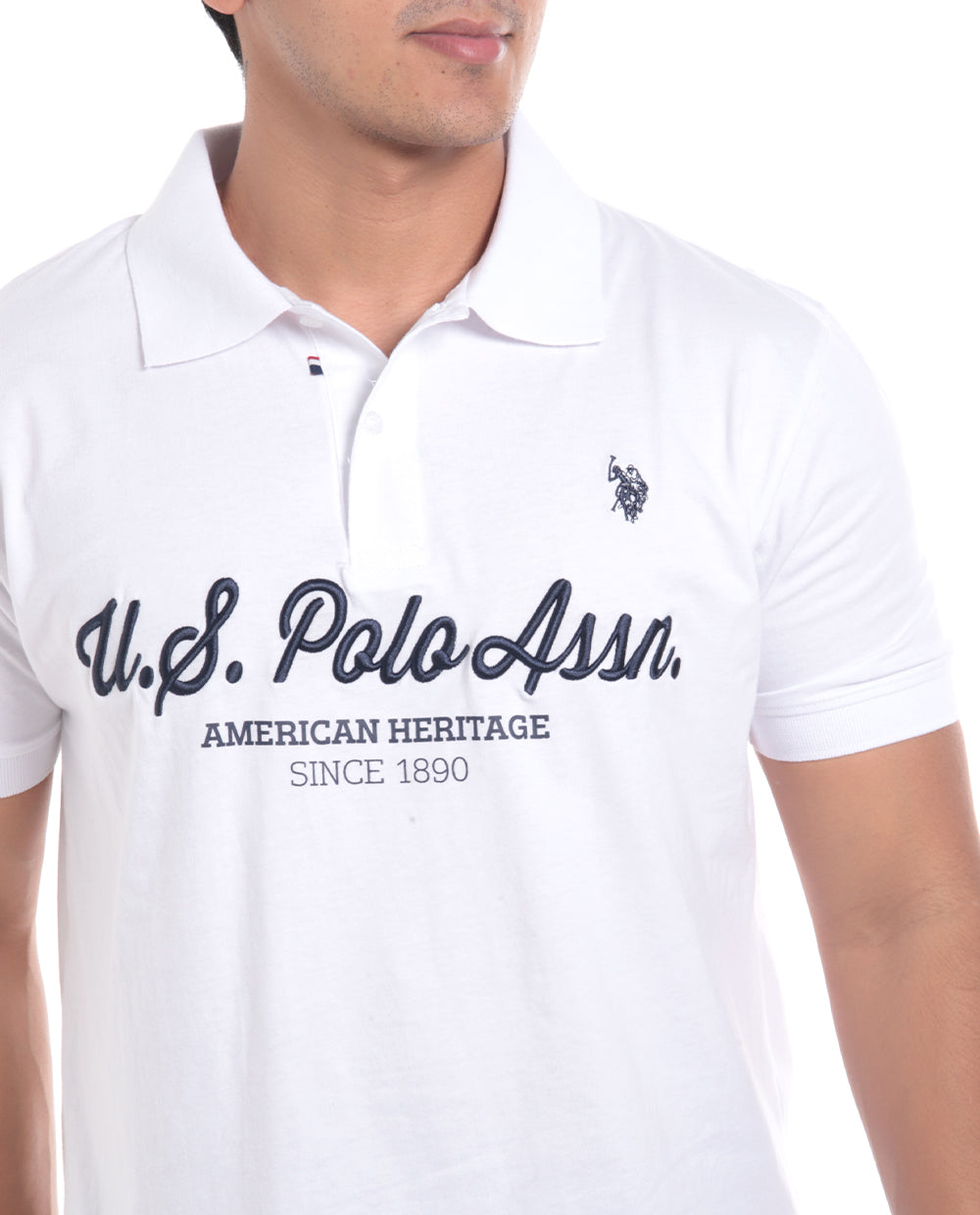 Polo Fashion para caballero con letras al frente