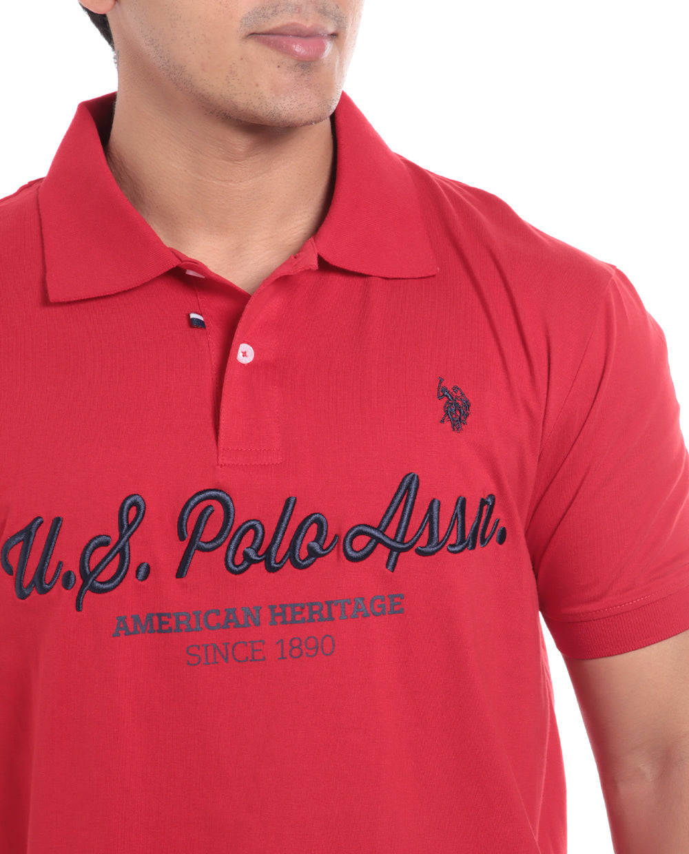 Polo Fashion para caballero con letras al frente