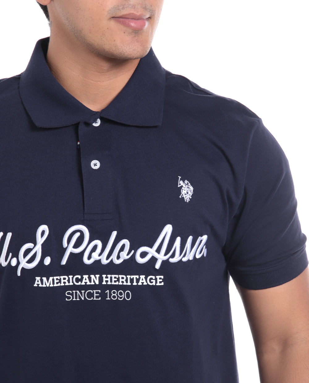 Polo Fashion para caballero con letras al frente