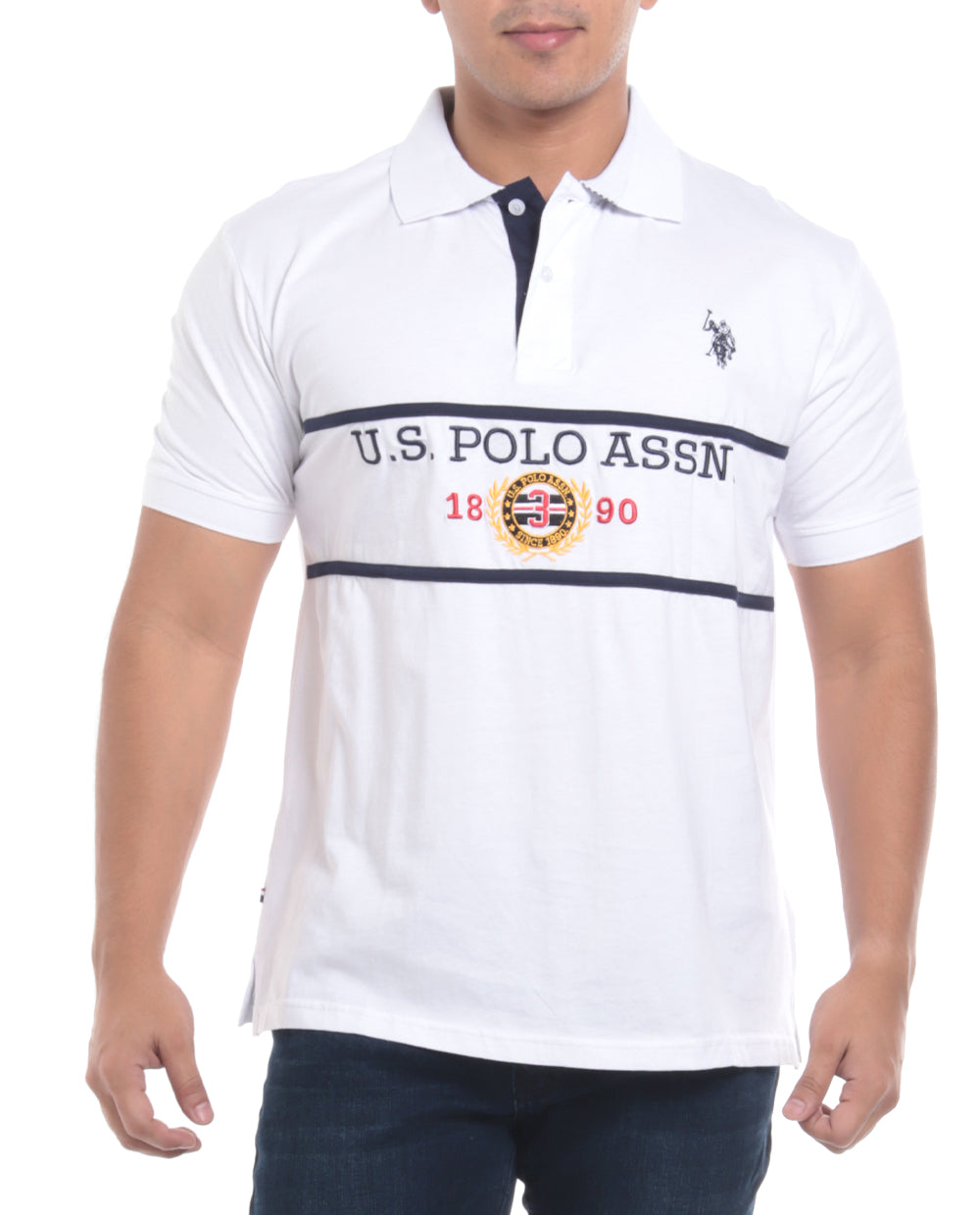 Polo Fashion para caballero con letras y fecha al frente