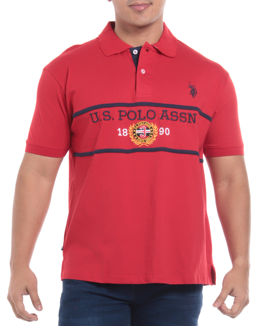 Polo Fashion para caballero con letras y fecha al frente