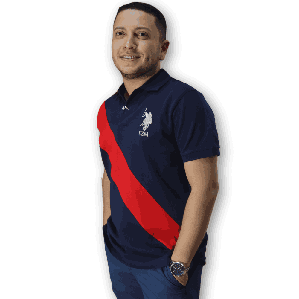 Polo Shirt Manga Corta azul