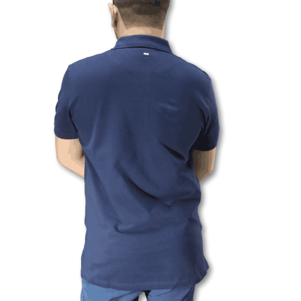 Polo Shirt Manga Corta azul